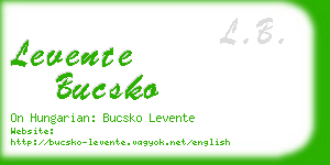 levente bucsko business card